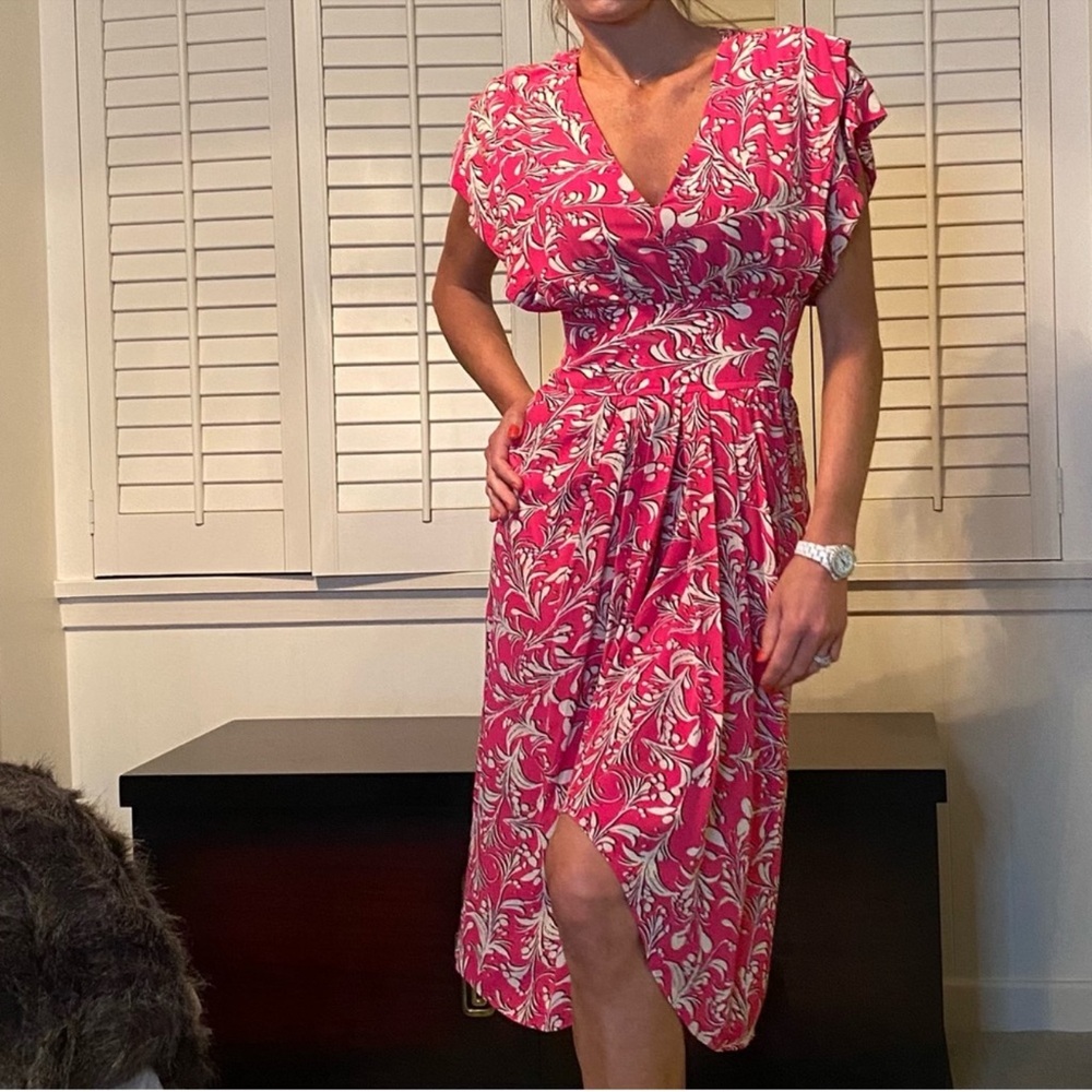 NWOT Isabel Marant Pink and White Midi Dress